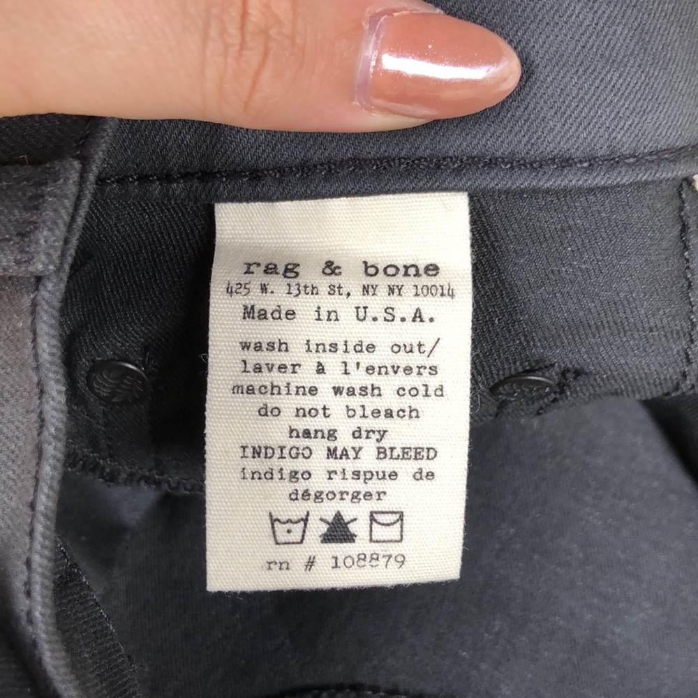 rag & bone gray skinny flare bell bottom wet jeans - Picture 8 of 9